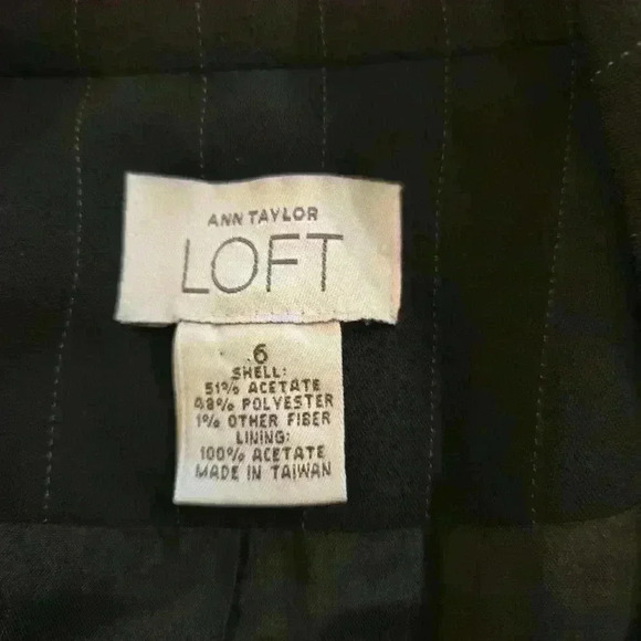 Ann Taylor Loft Womens Pin Striped Blazer Career Black Size 6 - Picture 6 of 8